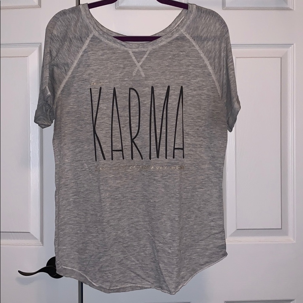 Gray karma T-shirt